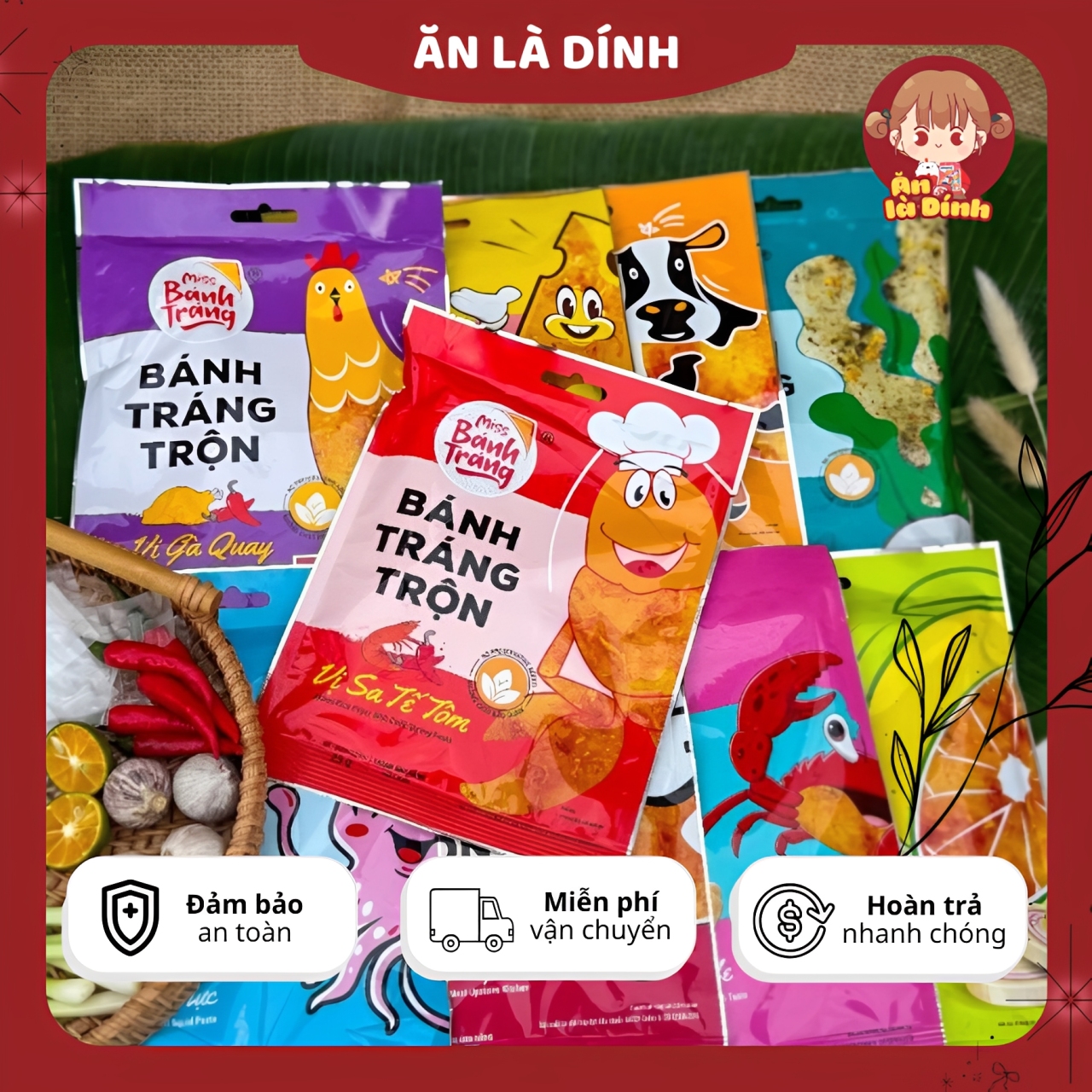 Miss Bánh Tráng | Bánh Tráng Trộn Gói 23 Gram Đủ Vị