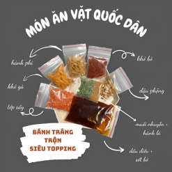 Bánh tráng trộn thập cẩm full topping, bánh tráng tự trộn kèm quất