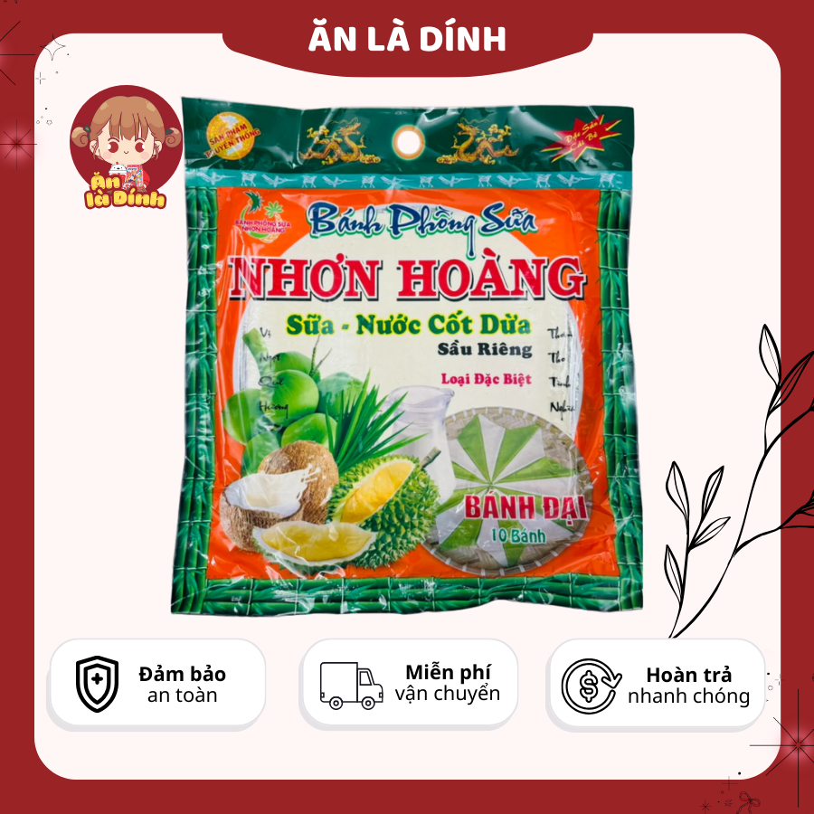 Bánh Phồng Sữa Sầu Riêng Lá Dứa Đặc Biệt Dẻo Dai Thơm Ngon