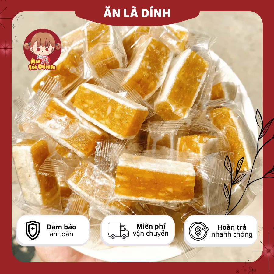 Kẹo khóm dừa non ít đường thơm ngon chua ngọt tự nhiên