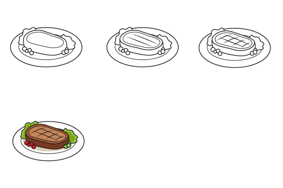 Các bước vẽ đồ ăn cute đơn giản