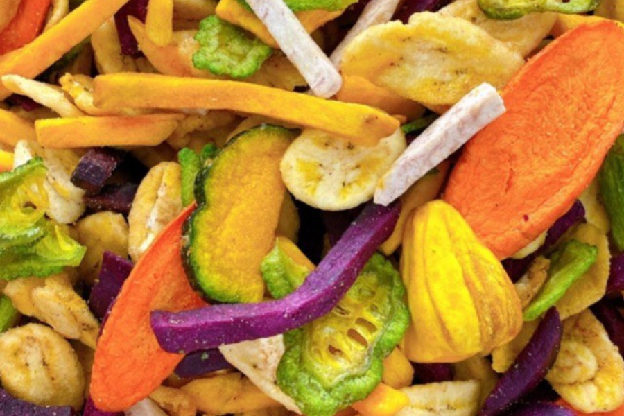 Đồ ăn vặt không béo trái cây sấy khô