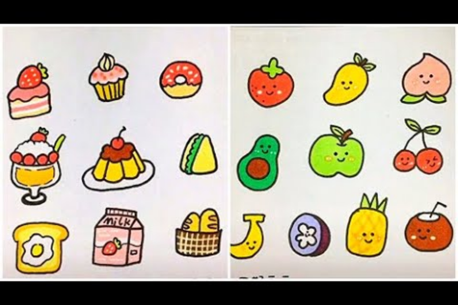 Những khó khăn khi vẽ đồ ăn cute đơn giản