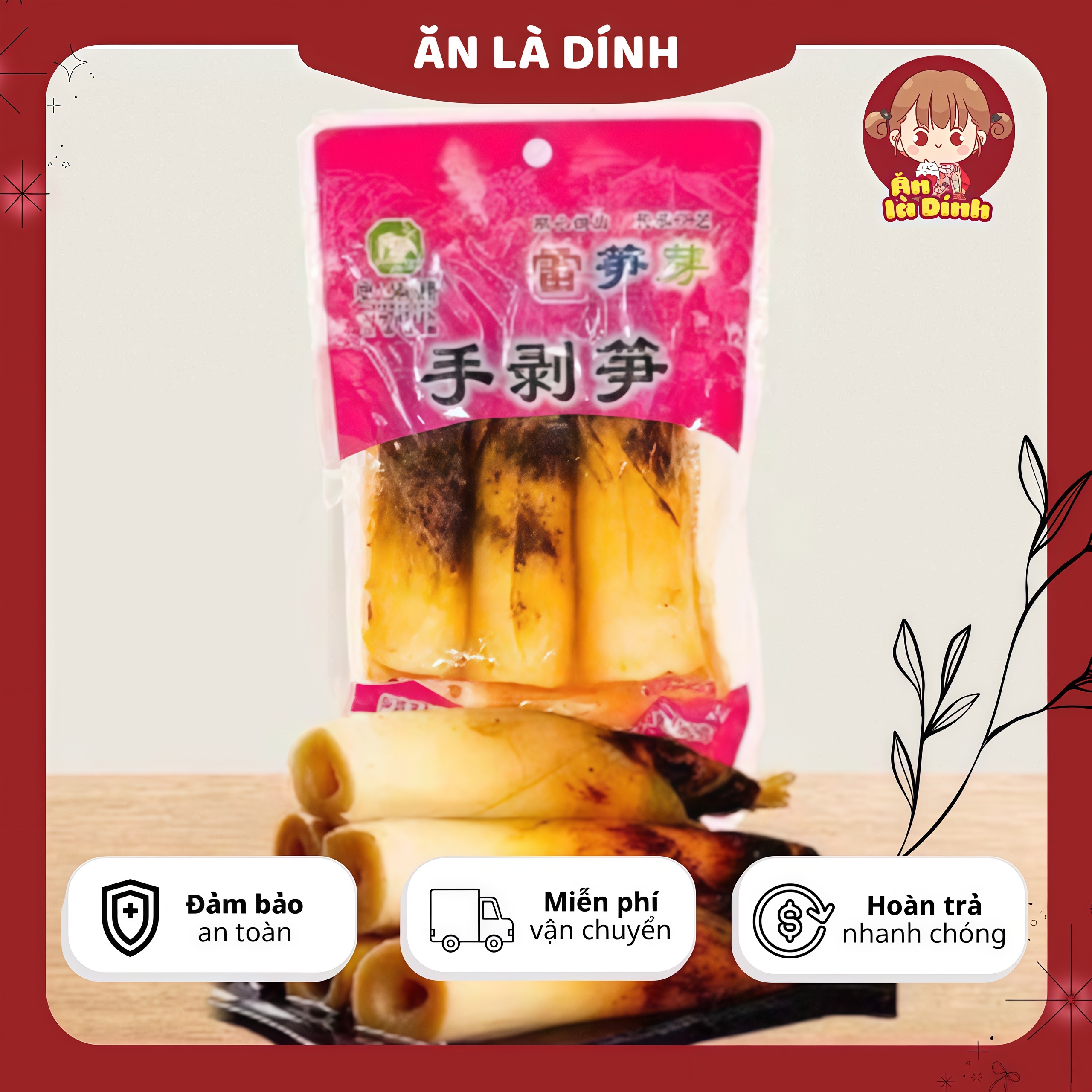 Măng trúc chua ngọt cay nguyên vỏ gói 180g