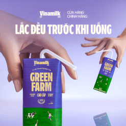 Sữa tươi Tiệt Trùng Vinamilk Green Farm rất ít đường