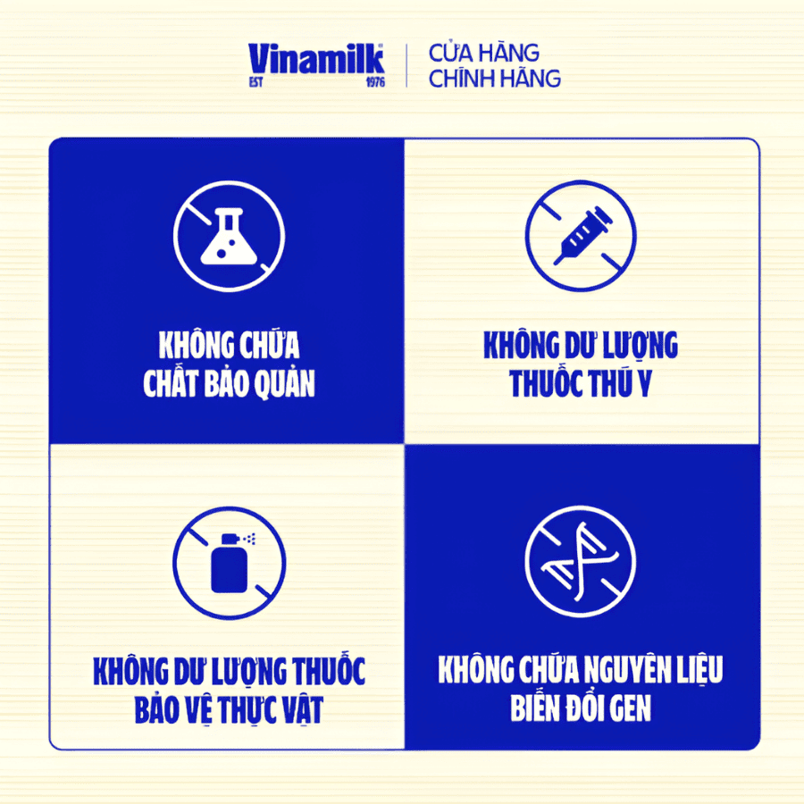 Sữa tươi Tiệt Trùng Vinamilk Green Farm rất ít đường