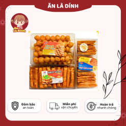 Bánh bò quẩy hộp bánh bò xiên vừng bò vừng miếng loại hộp đặc biệt đồ ăn vặt ngon giá rẻ