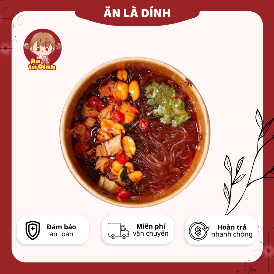 Combo 6 hộp miến cay Trùng khánh ( không đổ bịch dấm vào sẽ dễ ăn )