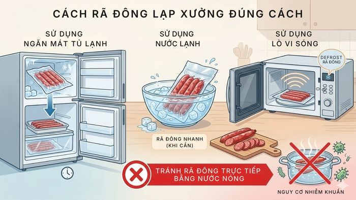 Mẹo bảo quản lạp xưởng trong tủ lạnh để giữ trọn vị ngon: cách rã đông lạp xưởng