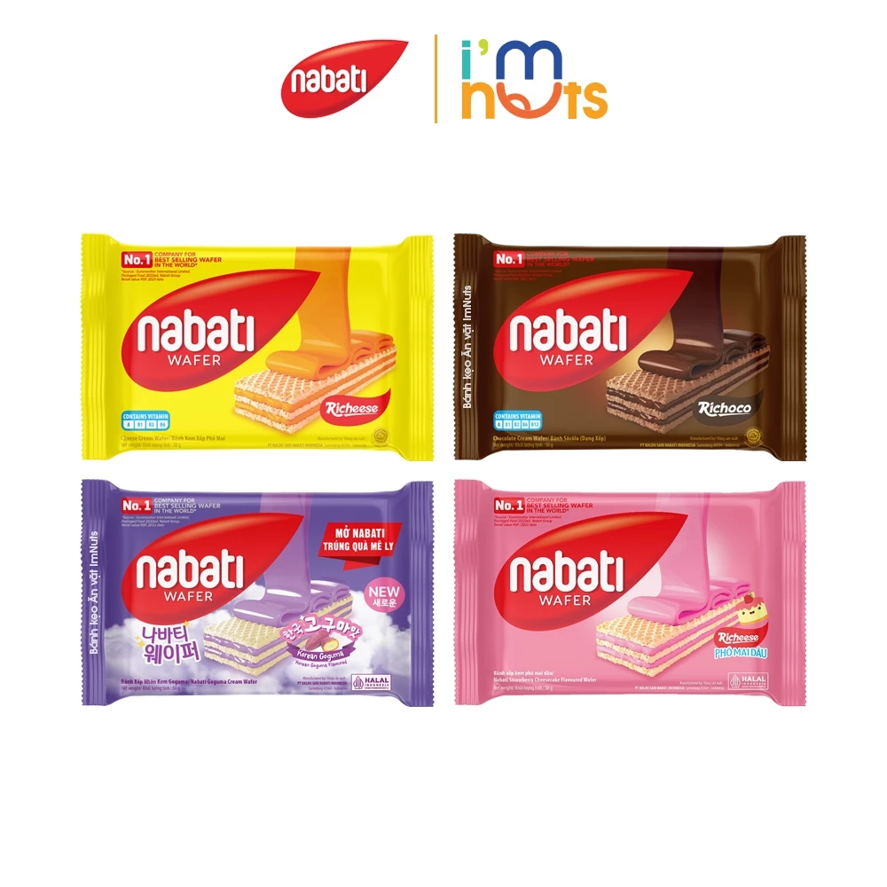 Combo 5 Gói Bánh Xốp Nhân Kem Nabati Đủ Vị Gói 50g Và 110g 5.0 - Ảnh 2