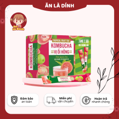 Trà Kombucha vị Ổi hồng Giàu Lợi Khuẩn Không Calo Hộp 8 gói