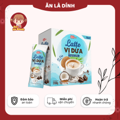 Latte Sữa Dừa thơm ngon đậm vị, cà phê hòa tan , gói tiện lợi