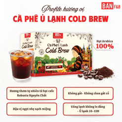 Cà Phê Ủ Lạnh Cold Brew Không Đường, Cafe Túi Lọc Nguyên Chất Tốt Sức Khỏe (Hộp 200g)