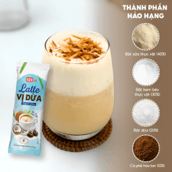 Latte Sữa Dừa thơm ngon đậm vị, cà phê hòa tan , gói tiện lợi