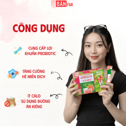 Trà Kombucha Vị Mâm Xôi Giàu Lợi Khuẩn Không Calo Hộp 8 gói