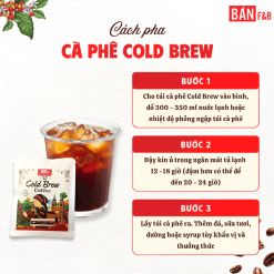Cà Phê Ủ Lạnh Cold Brew Không Đường, Cafe Túi Lọc Nguyên Chất Tốt Sức Khỏe (Hộp 200g)