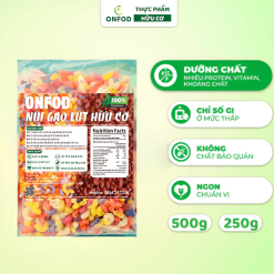 nui gạo lứt rau củ healthy ONFOD giảm cân ăn dặm thực dưỡng eat clean cho người tiểu đường, gym, mẹ bầu, yoga 500g