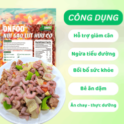 nui gạo lứt rau củ healthy ONFOD giảm cân ăn dặm thực dưỡng eat clean cho người tiểu đường, gym, mẹ bầu, yoga 500g